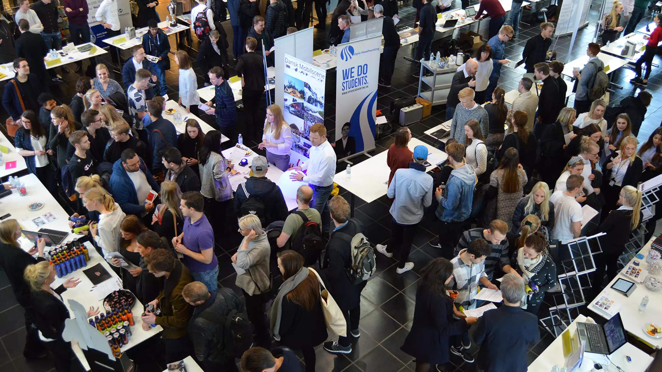 People walking around at company day